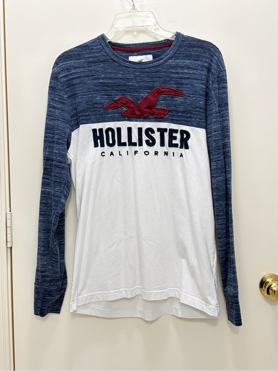 Hollister Other - Hollister Men's Long Sleeve Tee - Navy, White & Red Logo Y2K 2000s Retro Preppy